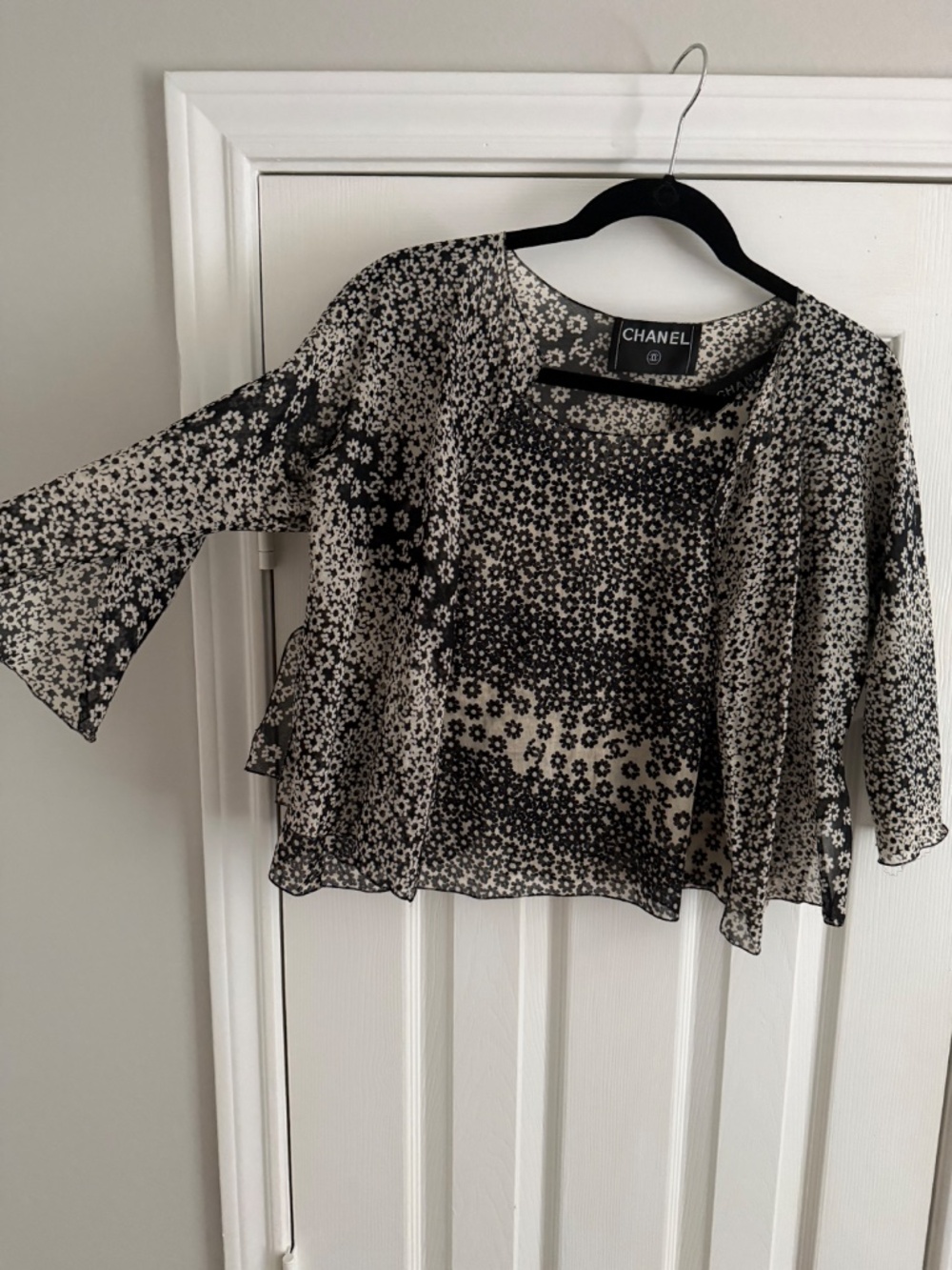 CHANEL Semi Sheer Floral Cardigan Set - Picture 3 of 8